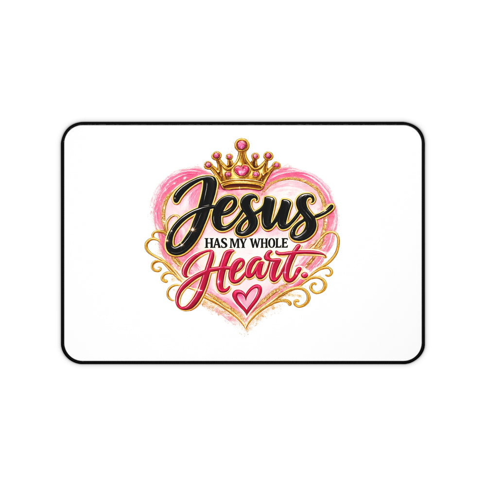 Jesus Loves Me Classic White Desk Mat