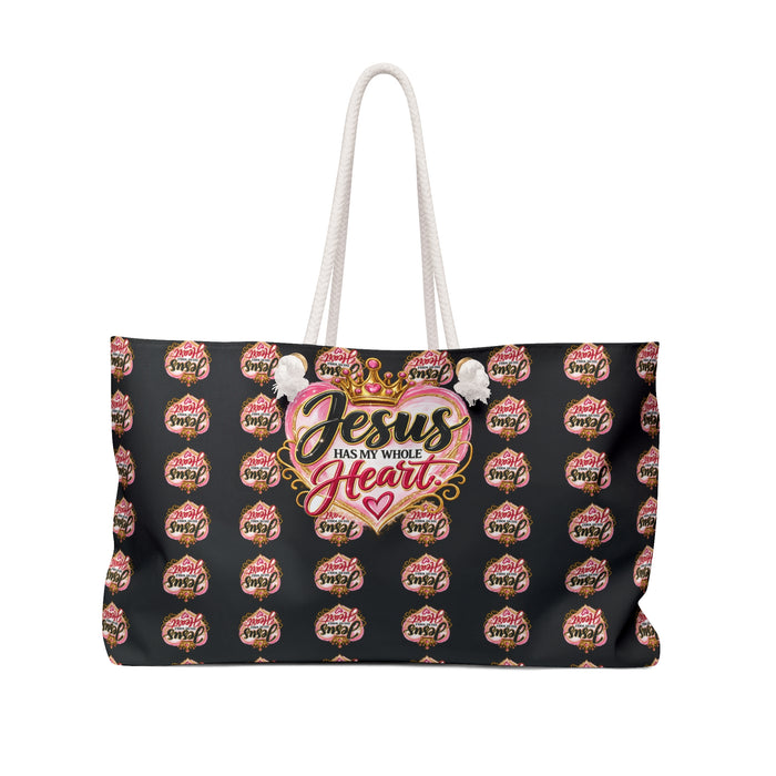 Jesus Loves Me Black Weekender Bag