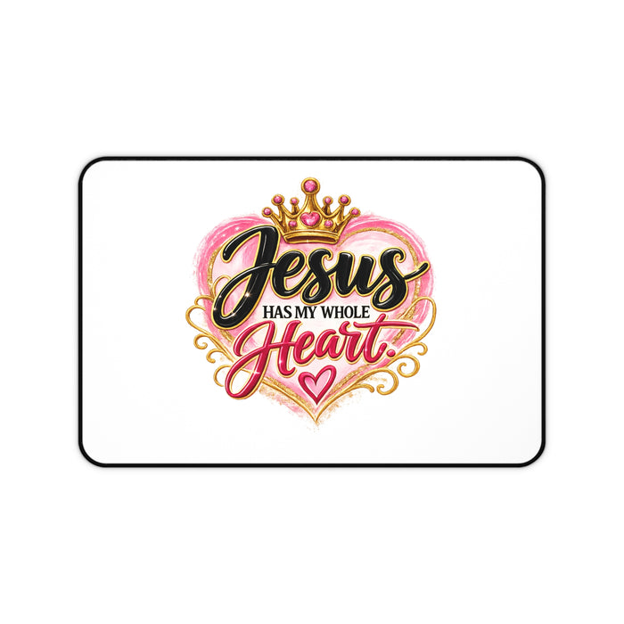 Jesus Loves Me Classic White Desk Mat